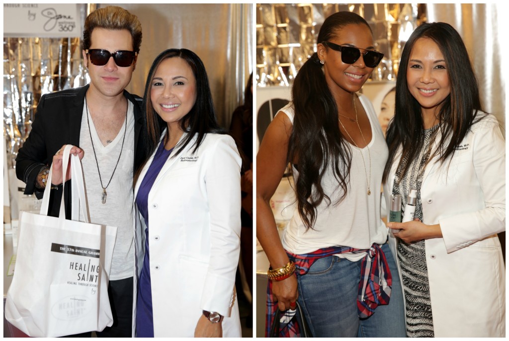 Dr. Jane Cases with Ryan Cabrera and Ashanti backstage at The GRAMMY’s™ Talent Lounge