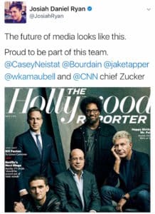 Tweet with Hollywood Reporter cover image attached