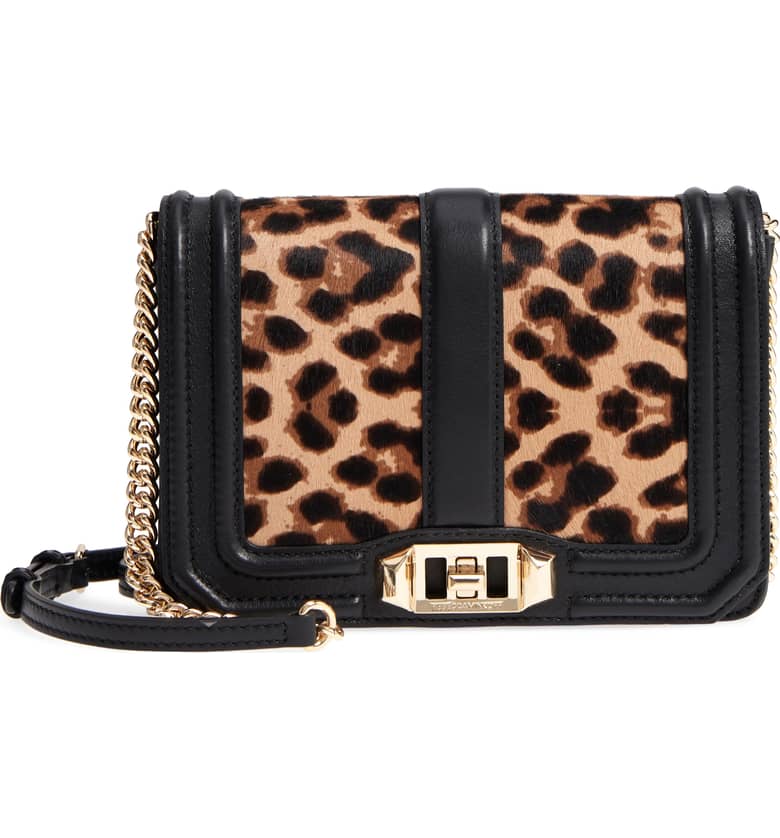 Rebecca Minkoff Small Love Leopard Crossbody Bag $112.49 On Sale