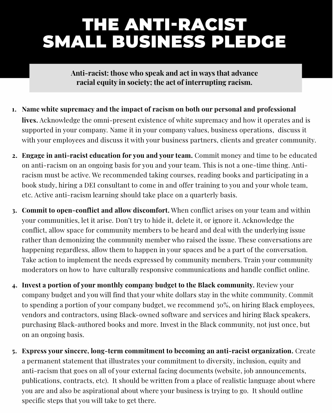 Will You Take The Anti-Racist Small Business Pledge?